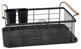 Suport scurgator de vase 44x32x18.5cm, negru, Decor