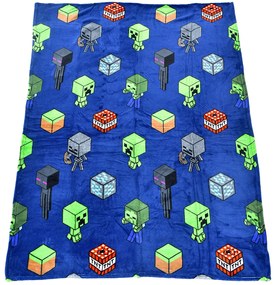 Carbotex Pătură pentru copii Minecraft Mob Monster, 130 x 170 cm