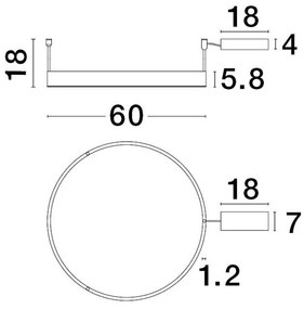 Lustra/Plafoniera LED dimabila design circular MOTIF bronz 60cm