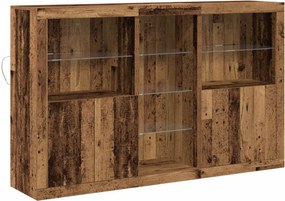 vidaXL Bufet LED Lemn vechi 162 x 37 x 100 cm Lemn compozit