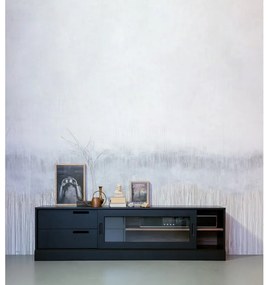 Comodă TV neagră din lemn de pin 180x50 cm James – WOOOD