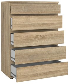 Comodă în culoare naturală înaltă cu aspect de lemn de stejar 77x107 cm Nova – Tvilum