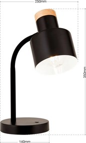Lampa de birou Gili negru mat