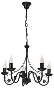 Lustră pe lanț DONATO 5xE14/40W/230V negru