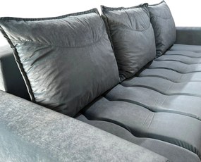 Canapea ZARA extensibila, 3 locuri, cu lada de depozitare, catifea albastru deschis , 220x95x80 Albastru Deschis, Catifea