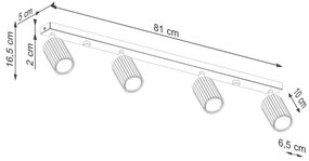 Spot Sollux SL.1641 KARBON 4xGU10/10W/230V roșu