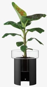 Ghiveci de flori Terrazza, î. 45 cm, Ø37 cm, transparent/negru - LSA international