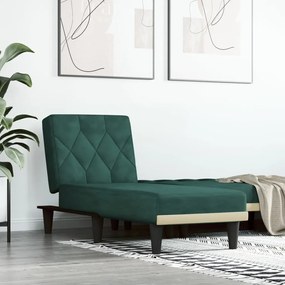 352862 vidaXL Șezlong, verde închis, catifea