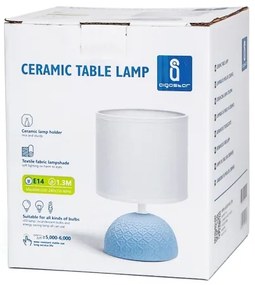 Lampă de masă 1xE14/40W/230V albastră/albă Aigostar