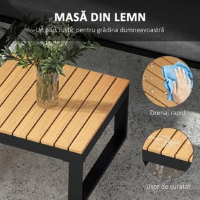 Outsunny Set de Mobilier pentru Grădină din 4 Piese cu 2 Canapele Duble, Colțar și Măsuță de Cafea, 124x61x71,5 cm, Gri | Aosom Romania