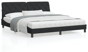 3208253 vidaXL Cadru de pat cu tăblie, negru, 180x200 cm, catifea