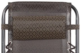 Scaun camping Muhler C2014 1001741, 175x66x110 cm, Pliabil, 3 pozitii de reglare, Negru