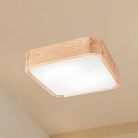 Plafonieră OAK SQUARE 2xE27/15W/230V 35x35 cm stejar