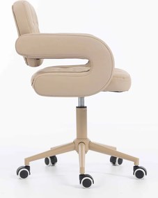 HR8403K Scaun Crem Piele Ecologica Premium Soft cu Bază Crem