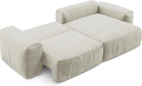 Colțar bej extensibil cu tapițerie din chenille (cu colț pe partea dreaptă/cu șezlong) Kuki – Makamii