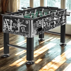 Masă de fotbal TUNIRO BASIC, 75 kg, albă-neagră