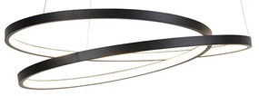 Lampă pendant de design neagră 55cm cu LED reglabil - Rowan