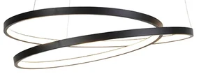 Lampă pendant de design neagră 55cm cu LED reglabil - Rowan