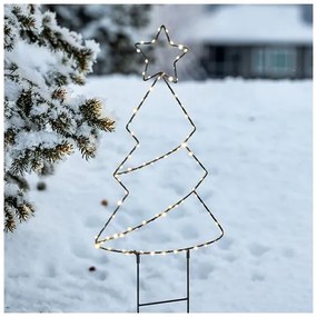 Solight 1V290 - Decorațiune LED de exterior pentru Crăciun, 85 LED, 3xAA, IP44, lumină caldă, în formă de brad