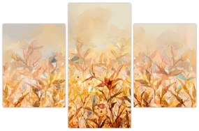 Tablou - Frunze în culori de toamnă, pictură în ulei (90x60 cm)