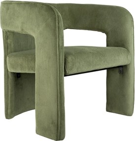 Fotoliu verde cu tapițerie din catifea reiată Vigor – Leitmotiv