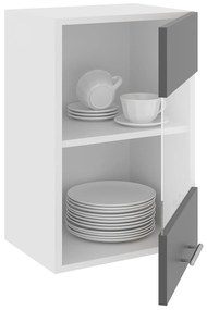 Corp Superior Karo, O Usa, cu sticla, Antracit/Alb, 40 x 30 x 60 cm