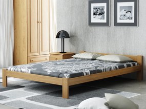 Pat din lemn Naba 160x200 stejar eco cu somieră