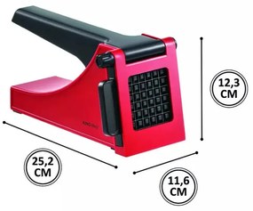 Presa de cartofi Kinghoff KH 1912, Lame interschimbabile, Picoruse anti-alunecare, Otel inoxidabil, Rosu/Negru