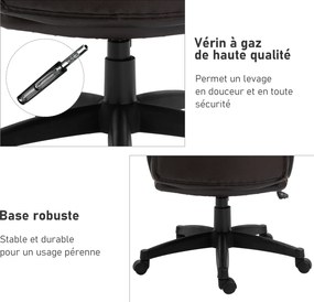 HOMCOM Fotoliu birou ergonomic reglabil cu roți pivotante 360°, tapițerie PU ciocolată, 64x73x106-115,5 cm | Aosom Romania