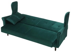 Canapea extensibilă, material textil verde, COLUMBUS