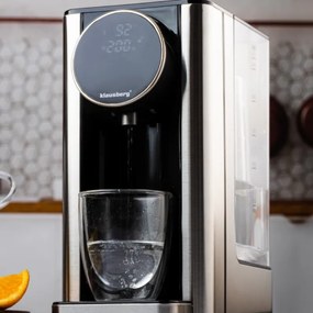 Dispenser apă caldă Klausberg KB 7880, 2600W, 2.7l, 40-100°C, 7 temperaturi, Afișaj LED tactil, Protecție copii, Setări de memorie, Inox/negru