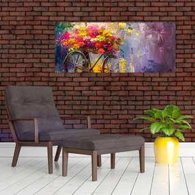 Tablou - Roată cu flori (120x50 cm)