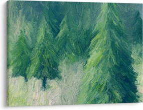 Tablou - Conifere pictate (70x50 cm)