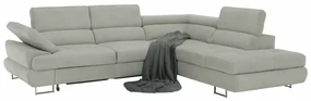 Colţar extensibil, material textil gri deschis, model dreapta, BUTON R