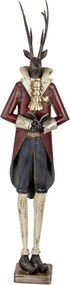 Figurină decorativă vintage cerb din metal, 19x15xH83 cm