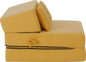 Saltea pliabilă/fotoliu extensibil, 2 in 1, galben, PELOS