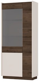 Vitrină Kabal I (bej + nuc închis). 1097579