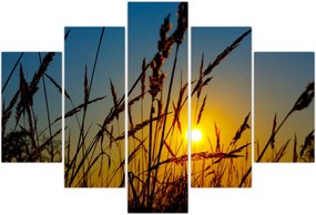 Tablou - Apus de soare pe pajiște (150x105 cm)