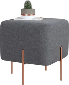 Taburet COPPER 59, stofa clasica gri inchis, 40x40x42 cm