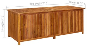 Lada de depozitare gradina, 200x80x75 cm, lemn masiv de acacia 200 x 80 x 75 cm