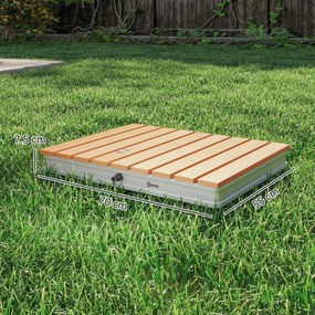 Outsunny Duș Portabil: aluminiu, 4m rezistent UV/apă, plajă/spa, 70x55 cm, Efect Lemn | Aosom Romania