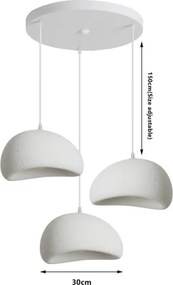 BRILAGI - Lampă suspendată pe cablu WABI SABI 3xE27/60W/230V albă