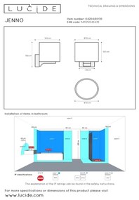 Aplică pentru baie JENNO 1xG9/33W/230V IP44 Lucide 04204/01/30