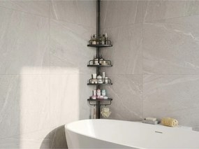 Raft de colt pentru baie cu inaltime reglabila ORDIVA, negru
