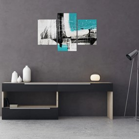 Tablou - Abstract turcoaz (90x60 cm)