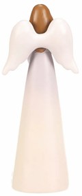 Decorațiune figurină înger cu flori, violet, 9 x 6x 21 cm, poliresină