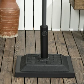 Outsunny Baza penru Umbrela de Gradina din Rasina  Greutate 12 kg pentru Stalpi Ø32-38-48 mm, 44x44x33 cm,Neagra | AOSOM RO