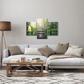 Tablou - trepte din lemn în pădure (90x60 cm)