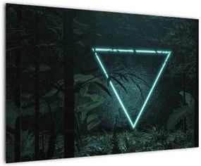 Tablou - Triunghi de neon în junglă (90x60 cm)