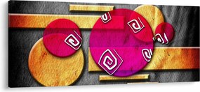 Tablou abstract cu simboluri istorice (120x50 cm)